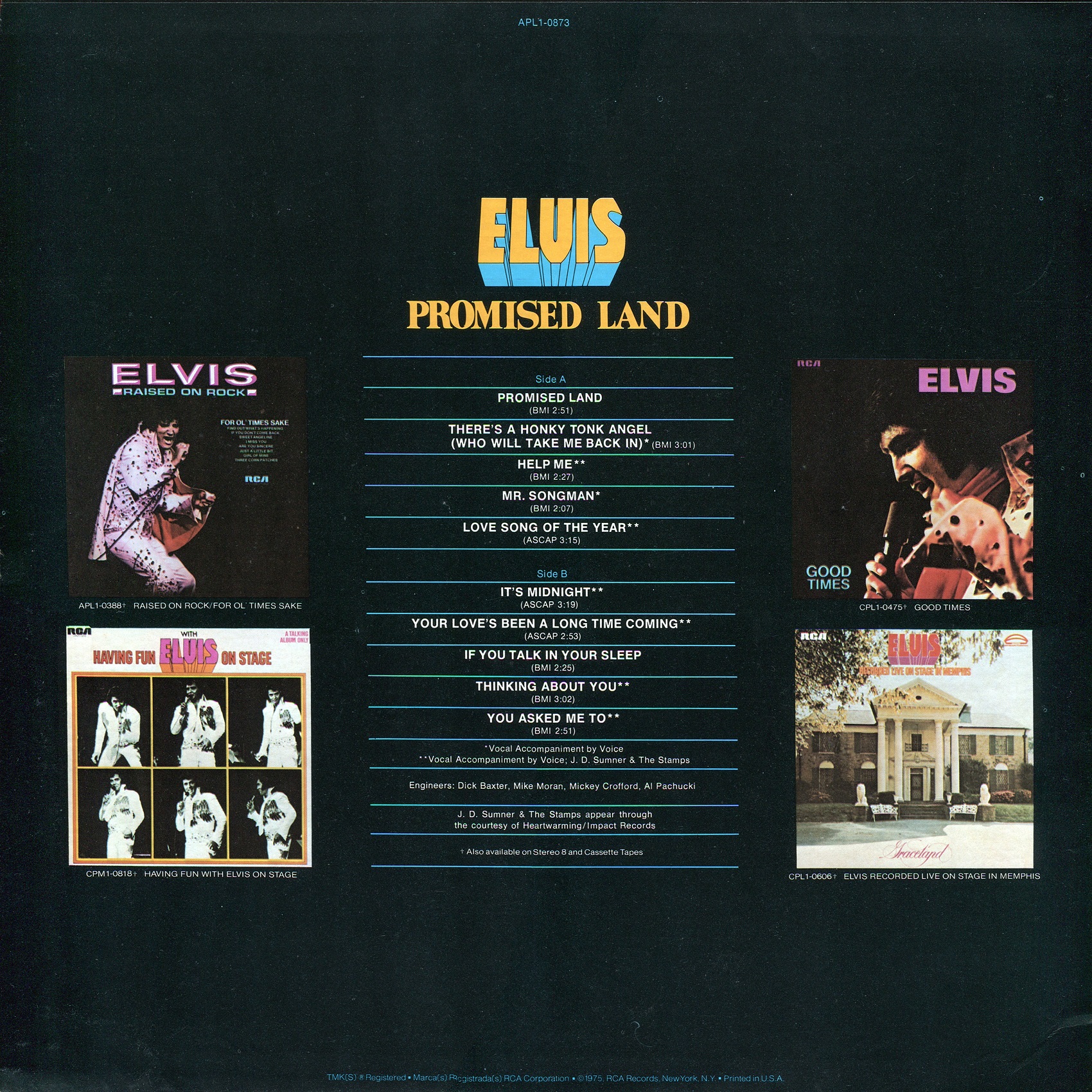 Elvis Presley  Promised Land : LP Back